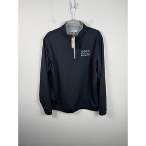 Peter Millar Philadelphia Perth Performance 1/4 Zip Pullover Black  Large